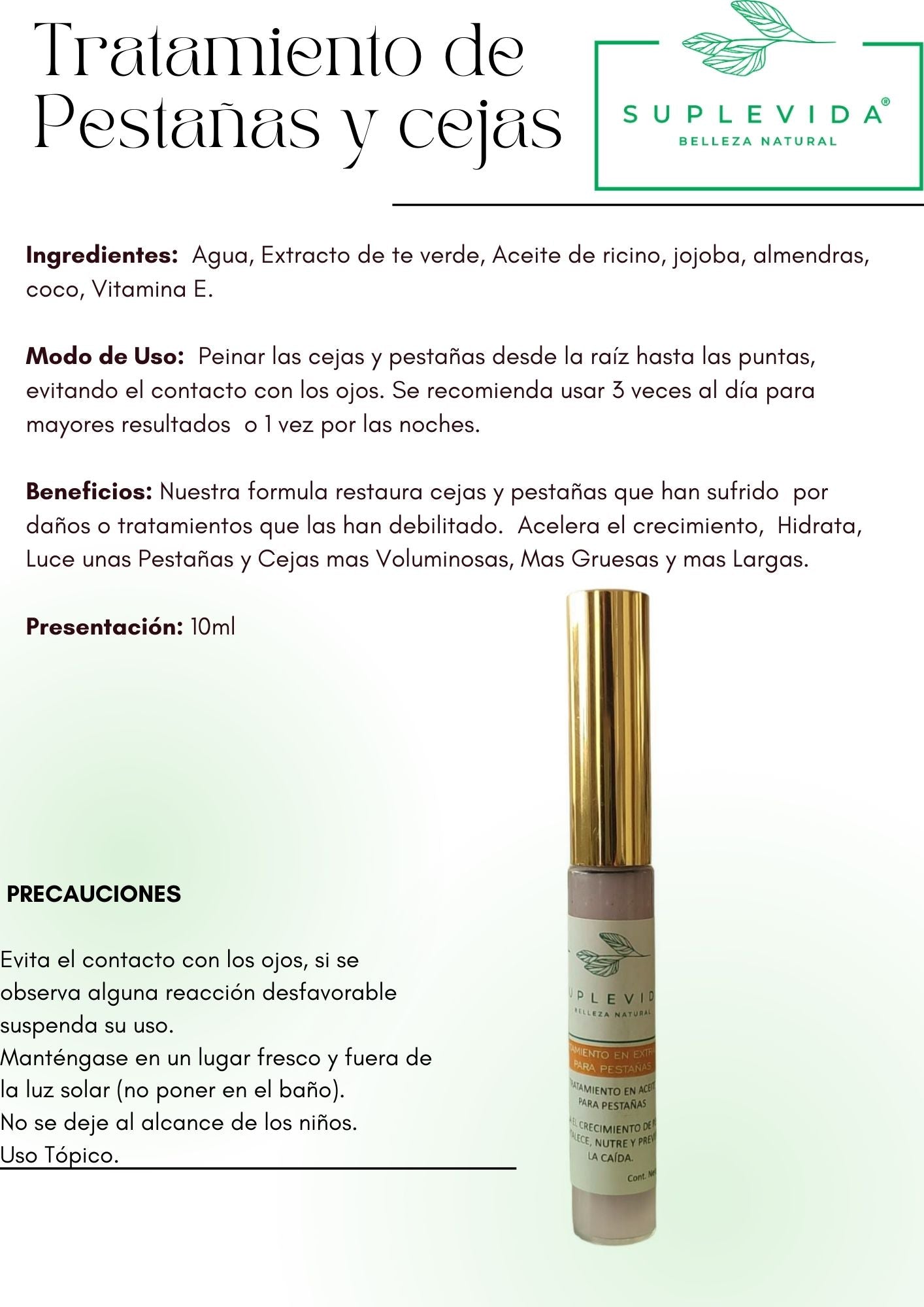 Tratamiento pestañas y cejas 10 ml