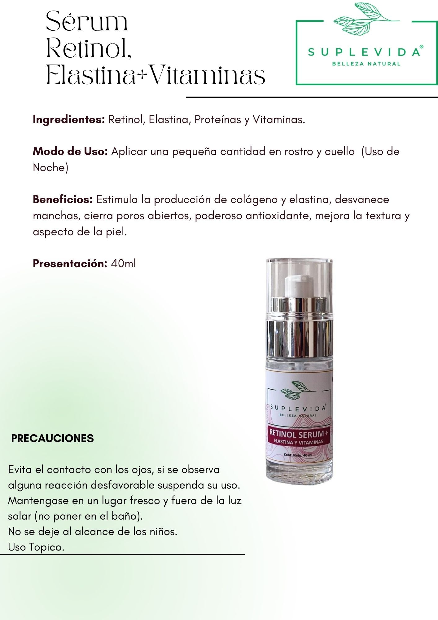 Retinol sérum 40 ml