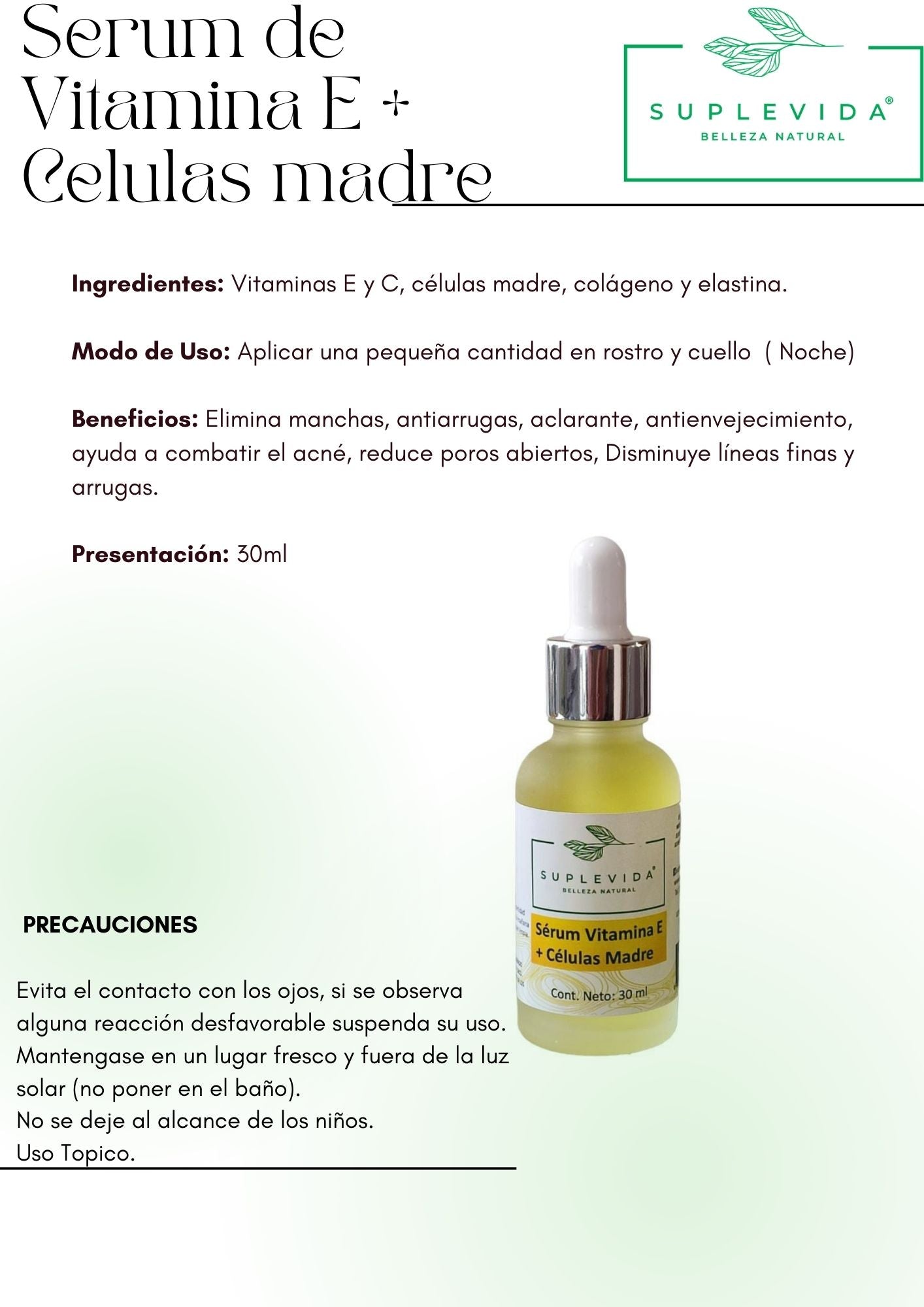 Sérum Vitamina E + C 30 ml