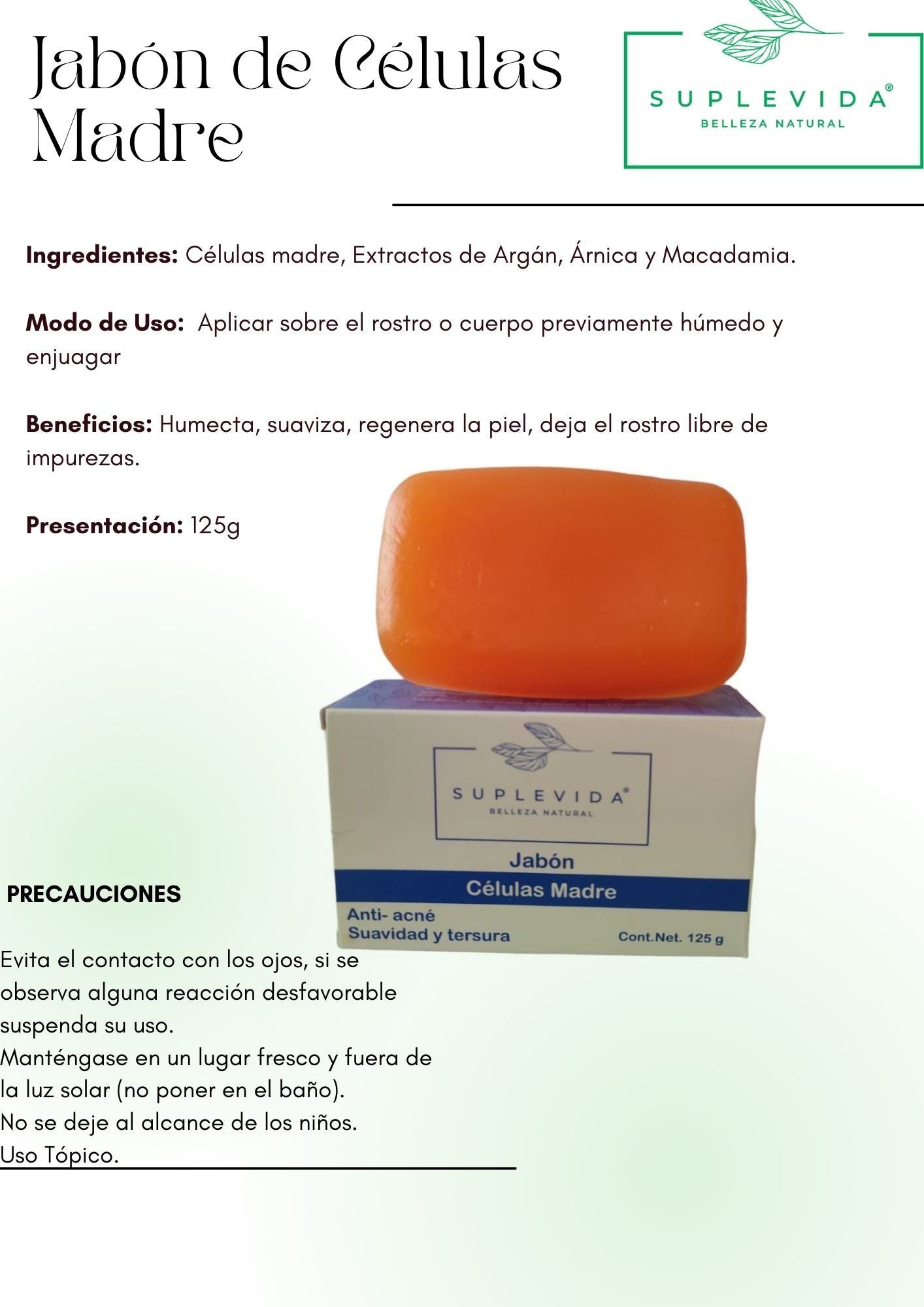 Jabón de Células Madre